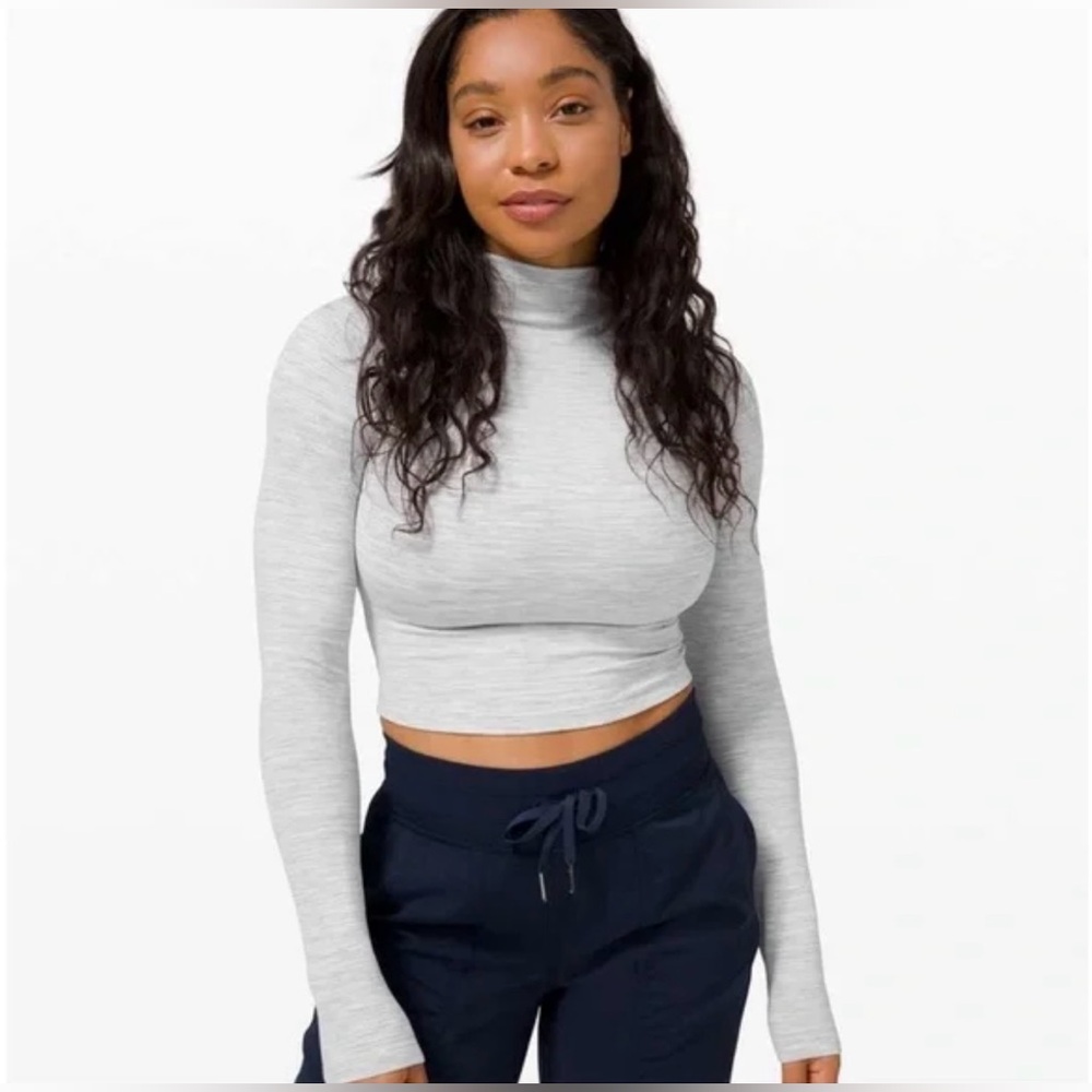LULULEMON All Aligned Mock Neck Cropped Top